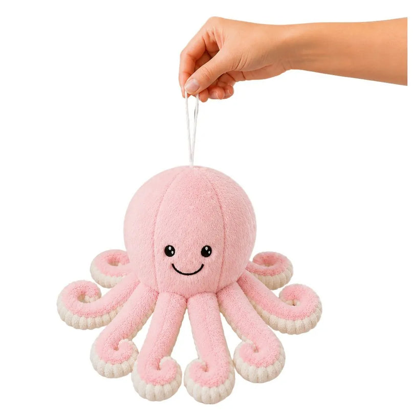 Rožinis pliušinis aštuonkojis, 16 cm