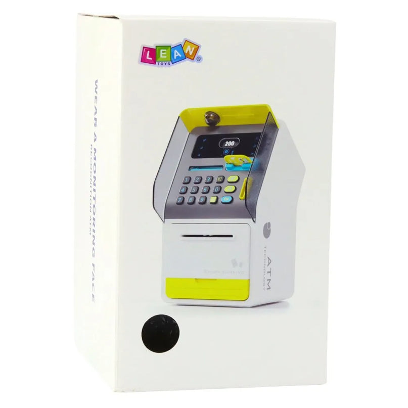 Rožinis žaislinis ATM seifas su PIN