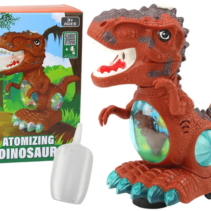 Rudas šokantis dinozauras su dūmais