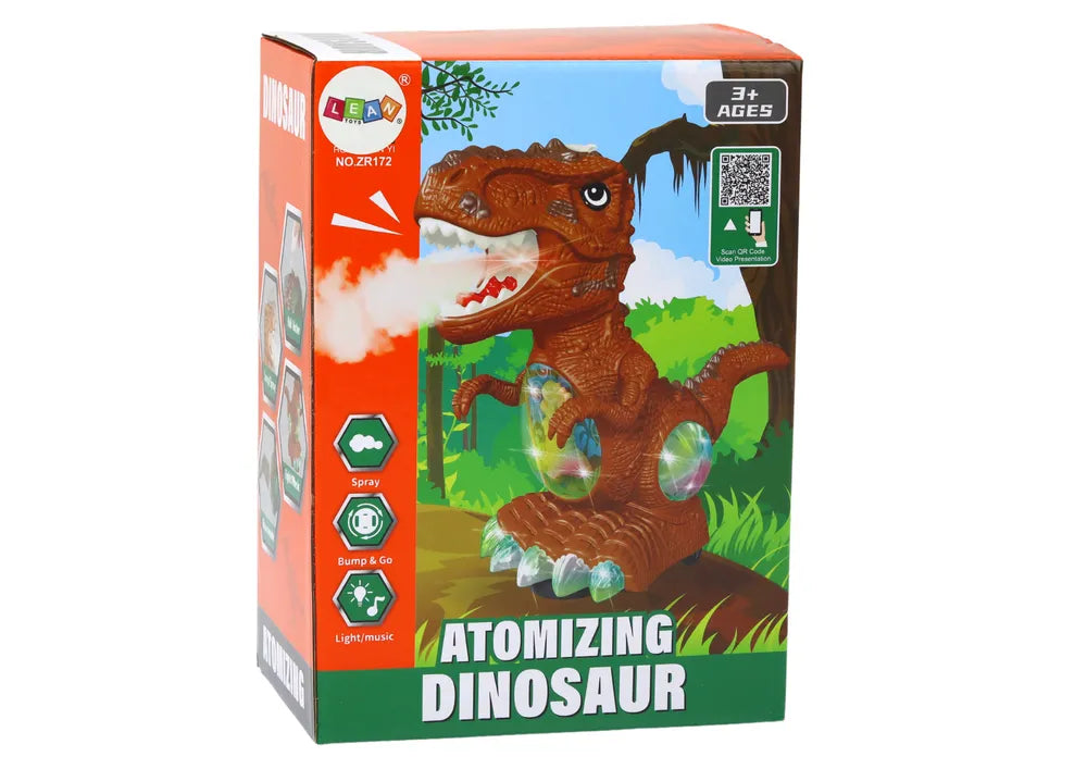 Rudas šokantis dinozauras su dūmais
