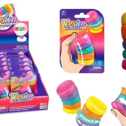 Sensorinis anti-stresinis žaislas „Rainbow Rotating Wheels“ – besisukančios vaivorykštės spalvos