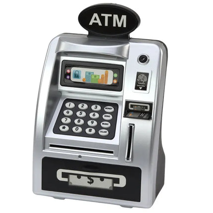 Sidabrinė juoda ATM taupyklė vaikams