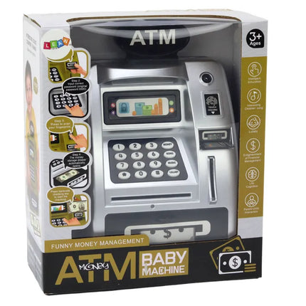 Sidabrinė juoda ATM taupyklė vaikams