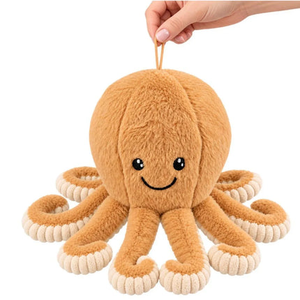 Smėlio spalvos pliušinis aštuonkojis, 16 cm