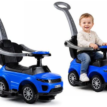 SPORT CAR mėlyna paspirtuko mašinėlė vaikams