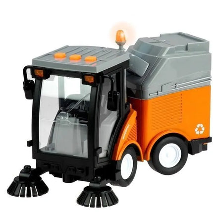 Street Sweeper Bin Lights Sounds Orange 1:16