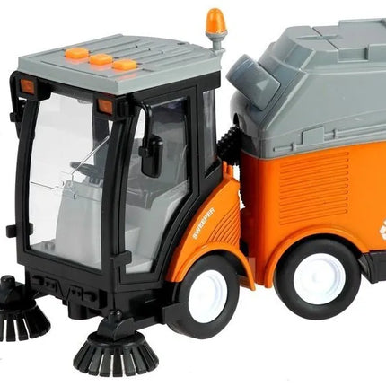 Street Sweeper Bin Lights Sounds Orange 1:16