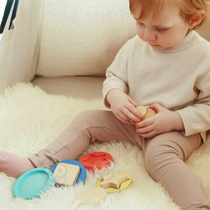 TOOKY TOY 11 dalių medinė meškučio dėlionė kūdikiams