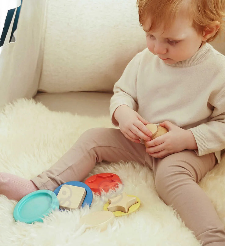 TOOKY TOY 11 dalių medinė meškučio dėlionė kūdikiams