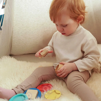 TOOKY TOY 11 dalių medinė meškučio dėlionė kūdikiams
