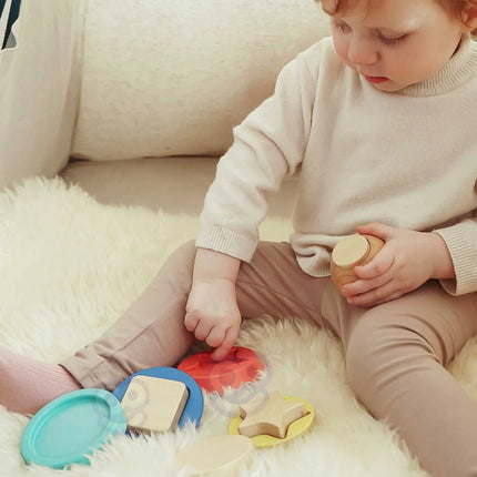 TOOKY TOY 11 dalių medinė meškučio dėlionė kūdikiams