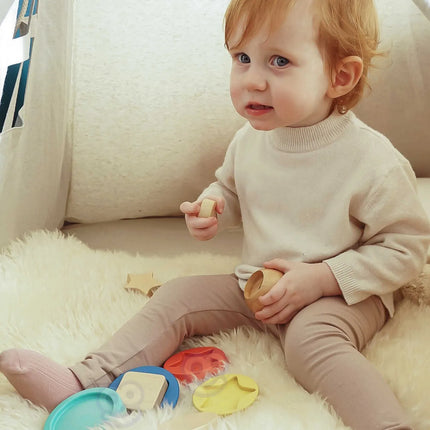 TOOKY TOY 11 dalių medinė meškučio dėlionė kūdikiams