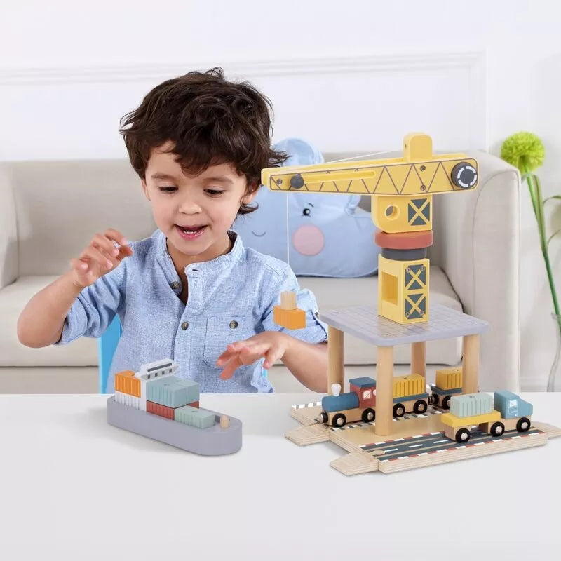 TOOKY TOY medinis uosto krano rinkinys