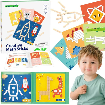 Tooky Toy magnetinė loginė dėlionė – 49 dalių kūrybinė žaidimo knygelė