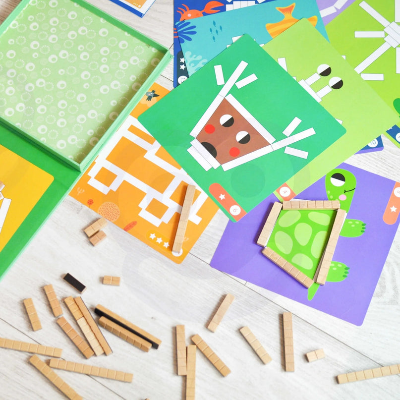 Tooky Toy magnetinė loginė dėlionė – 49 dalių kūrybinė žaidimo knygelė