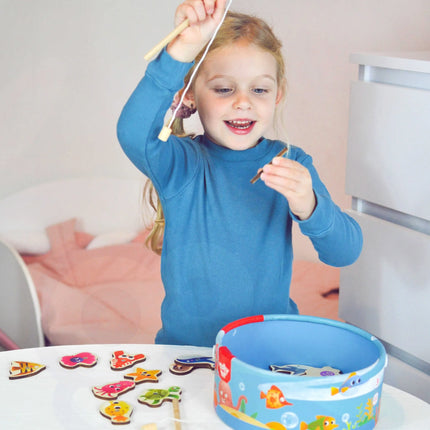 Tooky Toy magnetinė žvejybos žaidimo dėžutė „Didysis žvejybos nuotykis kibirėlyje“