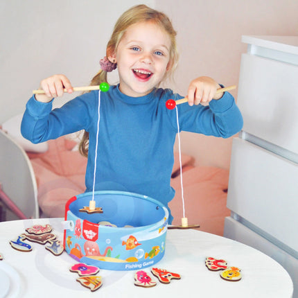 Tooky Toy magnetinė žvejybos žaidimo dėžutė „Didysis žvejybos nuotykis kibirėlyje“
