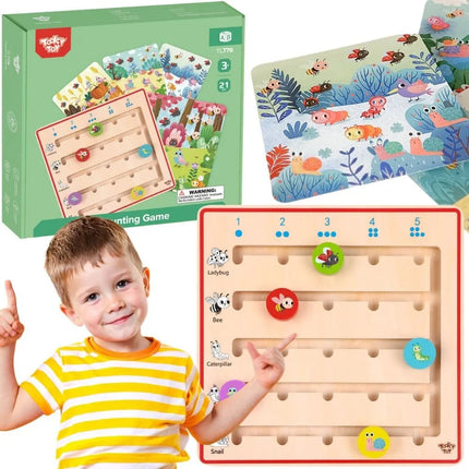 Tooky Toy medinė atminties ir skaičiavimo žaidimo lenta „Miško gyvūnėliai“