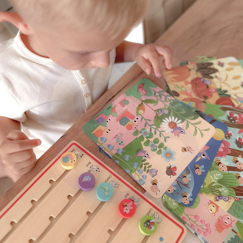 Tooky Toy medinė atminties ir skaičiavimo žaidimo lenta „Miško gyvūnėliai“