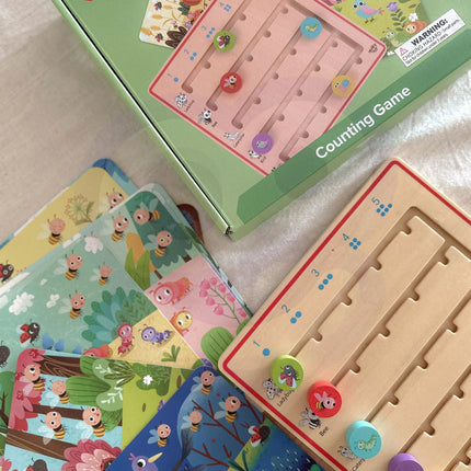 Tooky Toy medinė atminties ir skaičiavimo žaidimo lenta „Miško gyvūnėliai“