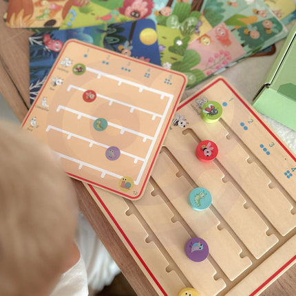 Tooky Toy medinė atminties ir skaičiavimo žaidimo lenta „Miško gyvūnėliai“