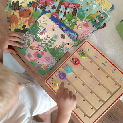 Tooky Toy medinė atminties ir skaičiavimo žaidimo lenta „Miško gyvūnėliai“
