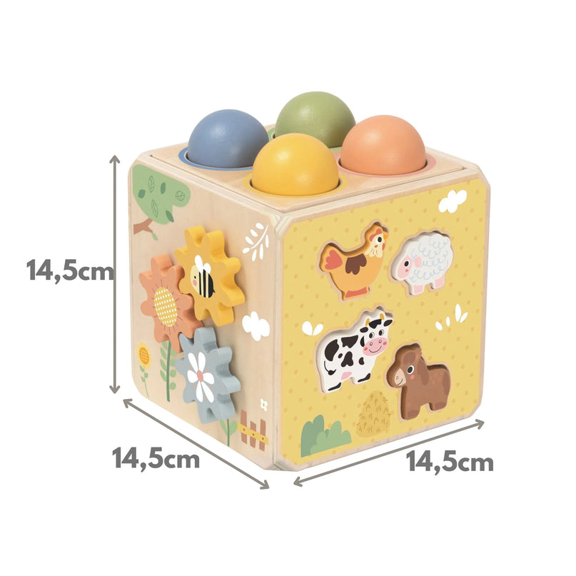 Tooky Toy medinė edukacinė 5in1 lavinamoji kubo stotis