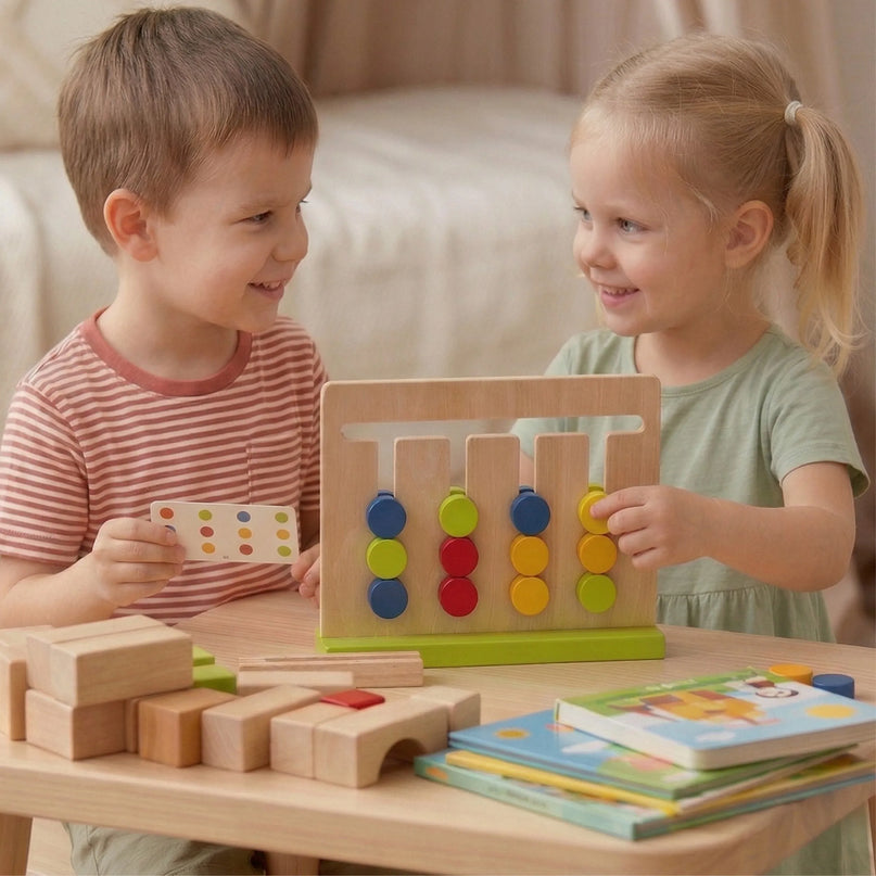 Tooky Toy medinė loginė dėlionė „Gudruolio treniruotė“