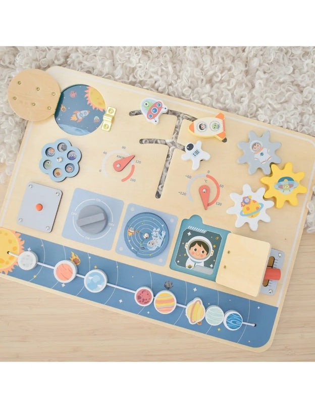 TOOKY TOY medinė Montessori edukacinė lenta „Astronautas ir kosminis laivas“