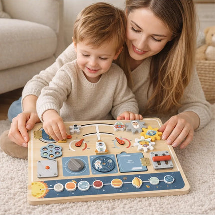 TOOKY TOY medinė Montessori edukacinė lenta „Astronautas ir kosminis laivas“