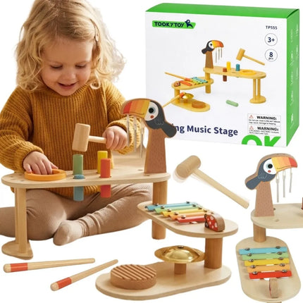 Tooky Toy medinis edukacinis muzikinis stalas (3+)
