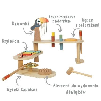 Tooky Toy medinis edukacinis muzikinis stalas (3+)