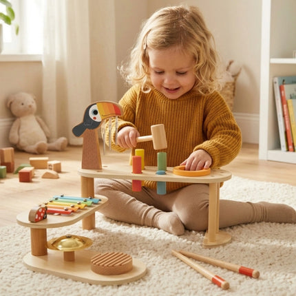 Tooky Toy medinis edukacinis muzikinis stalas (3+)