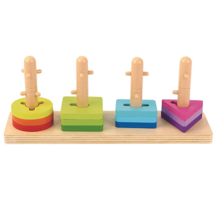 Tooky Toy medinis formų ir spalvų rūšiuoklis – mokymasis skaičiuoti ir rūšiuoti