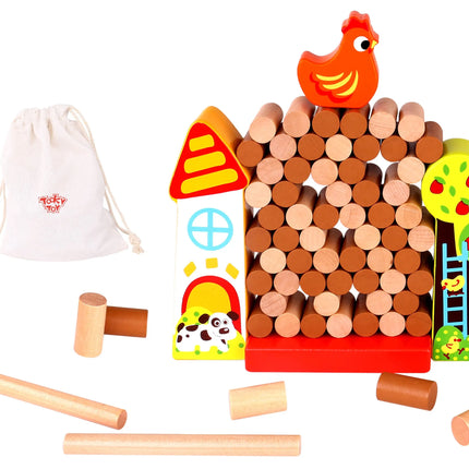 TOOKY TOY medinis loginis žaidimas „Farma“ su 69 elementais