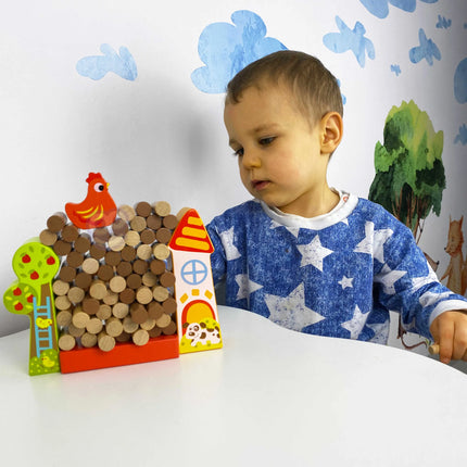TOOKY TOY medinis loginis žaidimas „Farma“ su 69 elementais
