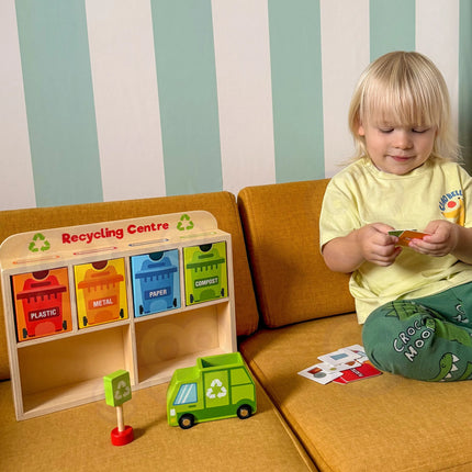 Tooky Toy medinis rūšiavimo centras „Perdirbimas“ – ekologinis Montessori žaidimas