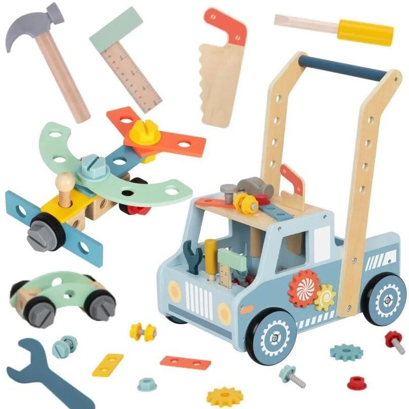 TOOKY TOY medinis stumdukas su dirbtuvėmis ir įrankių komplektu