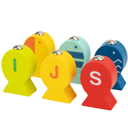 Tooky Toy medinis žvejybos žaidimas su raidėmis, 26 žuvytės
