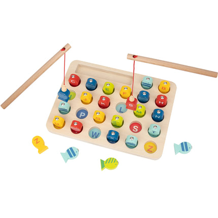 Tooky Toy medinis žvejybos žaidimas su raidėmis, 26 žuvytės
