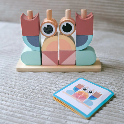 Tooky Toy Montessori medinė rūšiavimo dėlionė „Krabas“ – spalvoti stulpeliai
