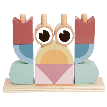 Tooky Toy Montessori medinė rūšiavimo dėlionė „Krabas“ – spalvoti stulpeliai