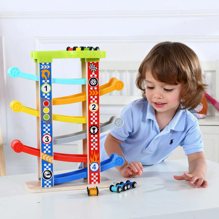 Tooky Toy spalvota kaskadinė automobilių trasa