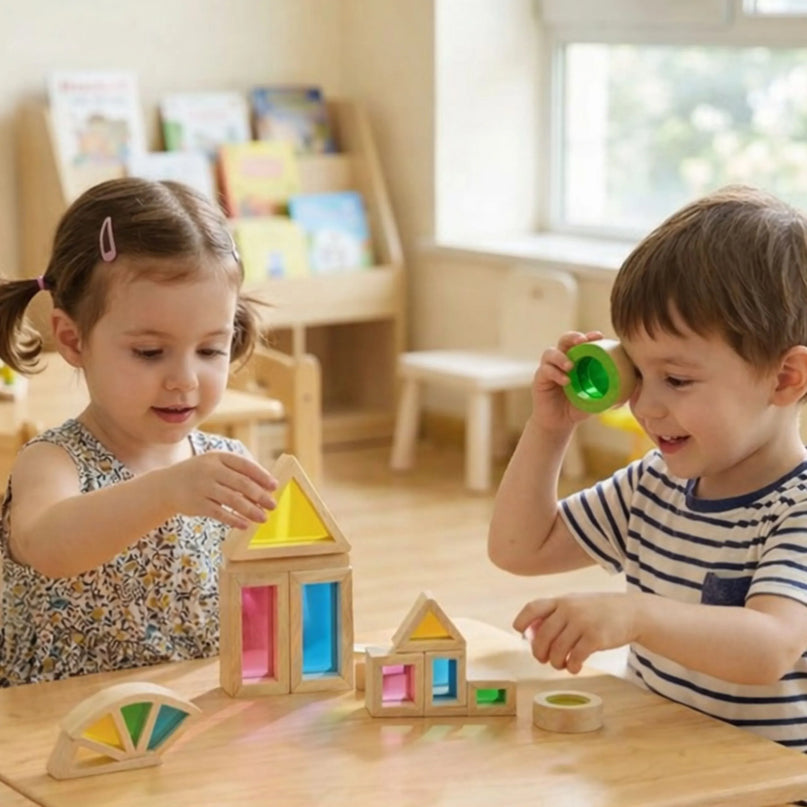TOOKY TOY spalvotos veidrodinės kaladėlės