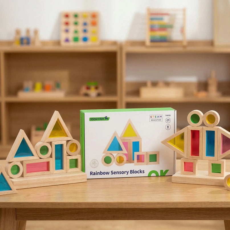 TOOKY TOY spalvotos veidrodinės kaladėlės