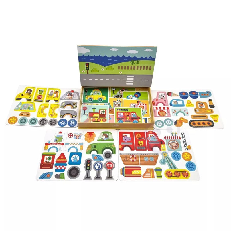 Montessori mokomoji galvosūkio magnetinė dėžutė vaikams TOOKY TOY 80 el.