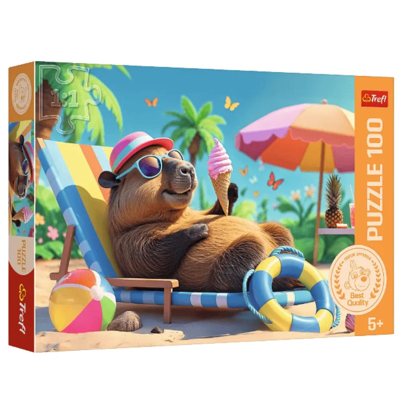 Trefl dėlionė „Capybara Style Relax“, 100 detalių