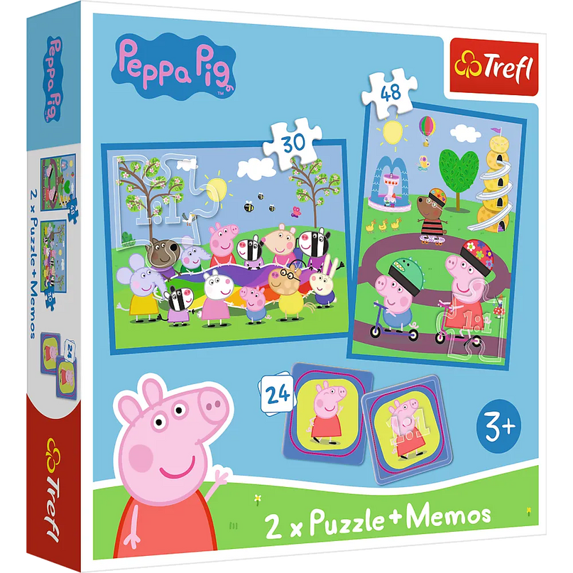 Trefl „Linksmosios akimirkos su Peppa“ – 2in1 dėlionės + atminties žaidimas