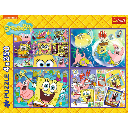 Trefl „SpongeBob pašėlęs pasaulis“ – 4×250 det. dėlionės