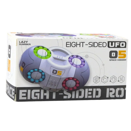 UFO loginė kapsulė su spalvotais rutuliukais